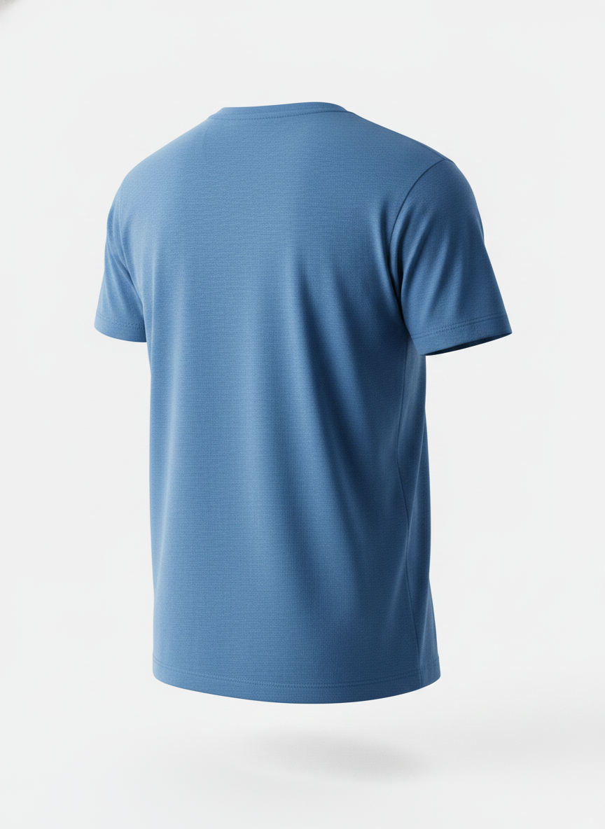 Blauw crew neck t-shirt voor mannen