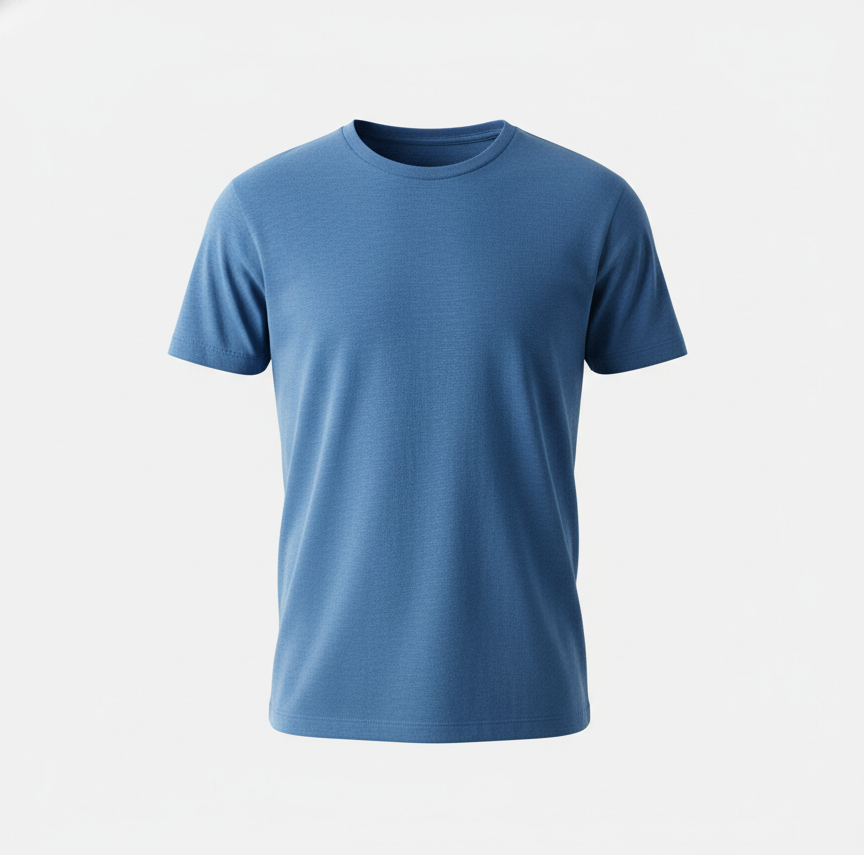 Blauw crew neck t-shirt voor mannen