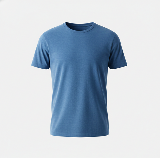 Blauw crew neck t-shirt voor mannen