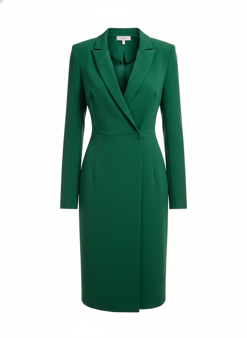 Groene blazerjurk voor vrouwen