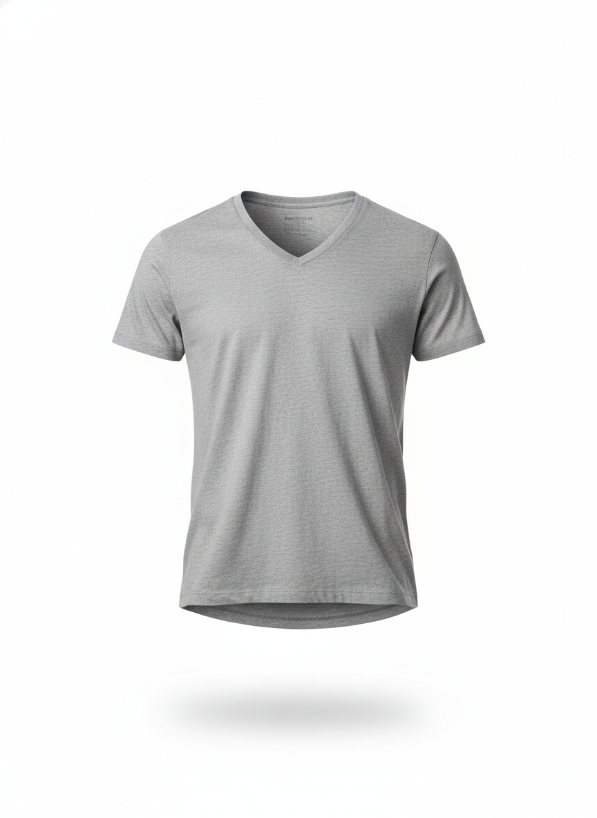 Grijs v-hals t-shirt voor mannen