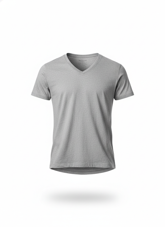 Grijs v-hals t-shirt voor mannen