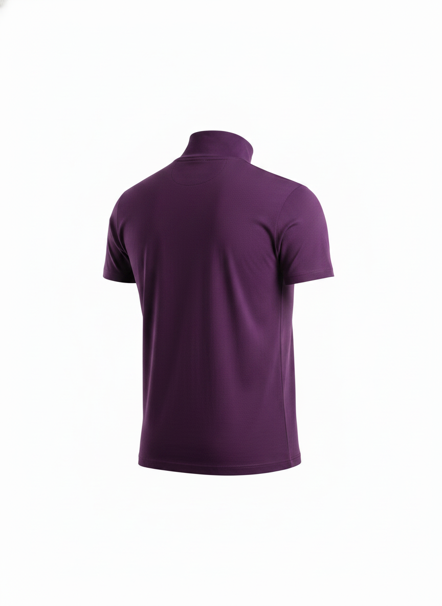 Paars mock neck t-shirt voor mannen