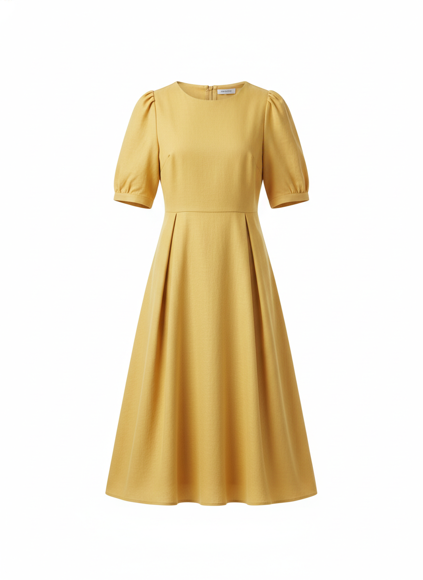 Gele a-lijn jurk voor vrouwen