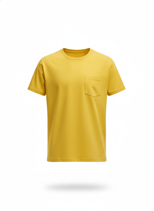 Geel borstzak t-shirt voor mannen